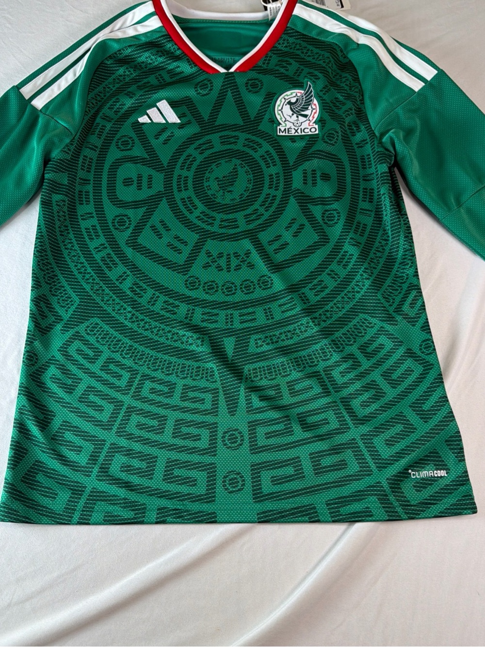 Adidas Mexico Kids Green Aztec Home Soccer Jersey